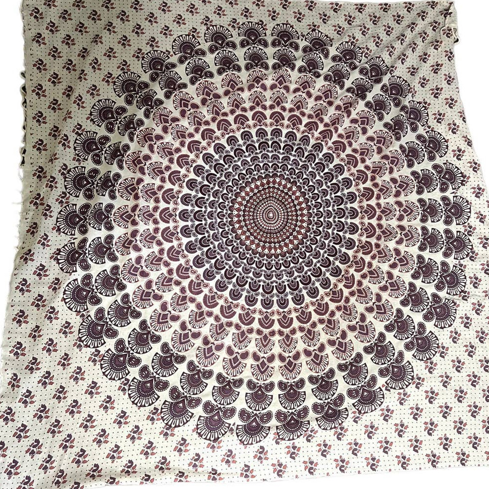 Anthropologie Mandala Tapestry Wall Hanging Scarf 50x50 Boho Fringe NEW